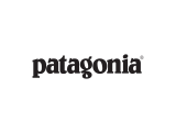 Patagonia Logo. Schwarzer Text auf weißem Hintergrund für eine Marke für Outdoor-Bekleidung und -Ausrüstung.
