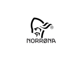 Norrøna Logo: Schwarz-weiße Grafik eines Wikingerkopfes mit Helm über dem Markennamen Norrøna.