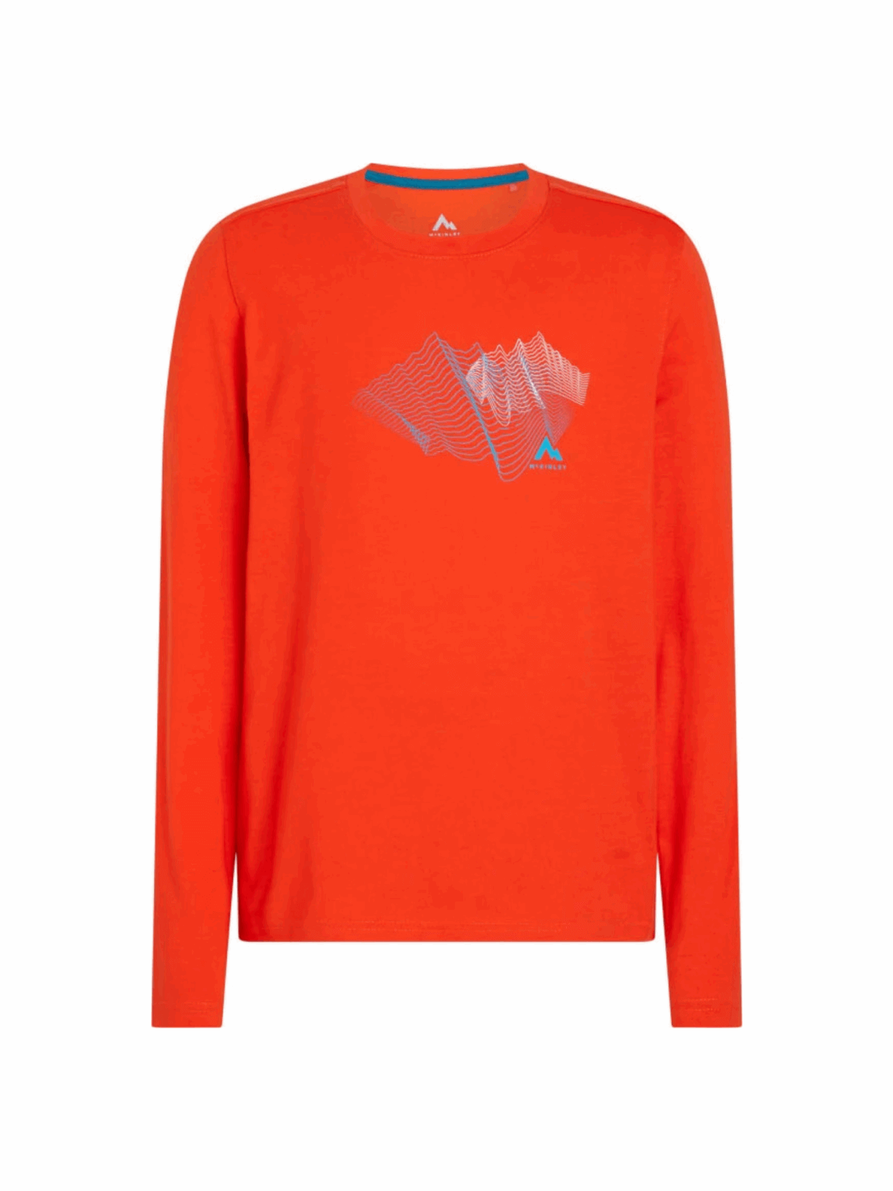 McKinley Bellun II Langarmshirt für Jungen in Rot mit Bergmotiv
